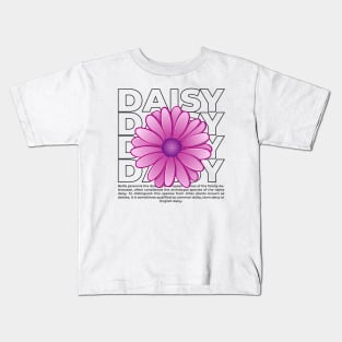 Outline purple daisy flower with text Kids T-Shirt